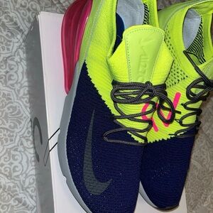 Nike Bright Yellow and Navy Sneakers